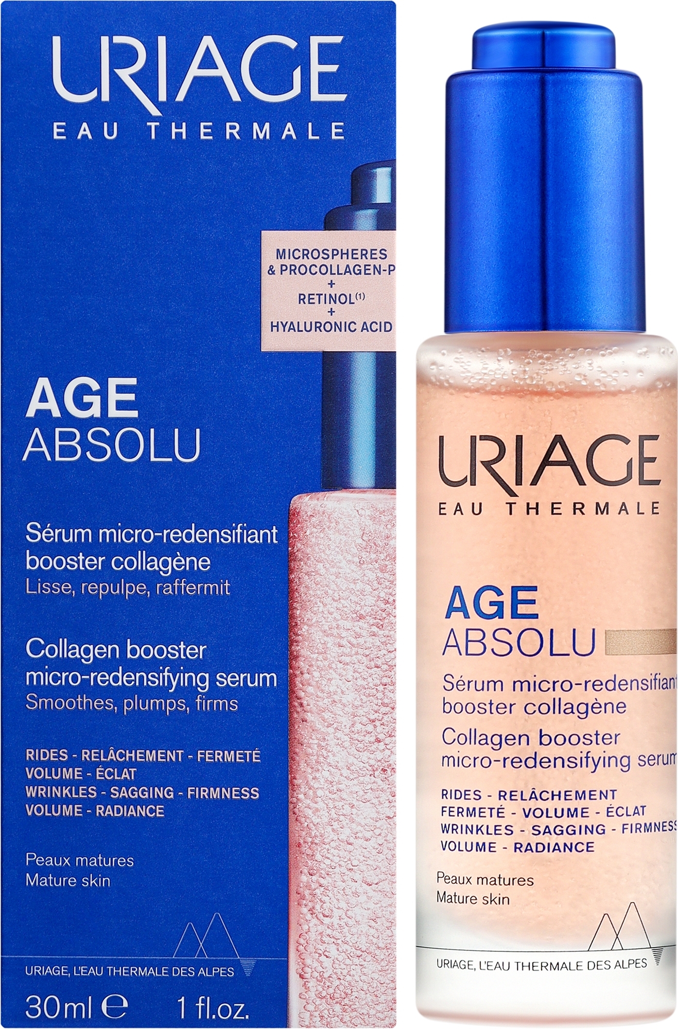 URIAGE сыворотка Uriage Age Absolu микро-уплотняющая сыворотка-бустер коллаген, для лица с ретинолом