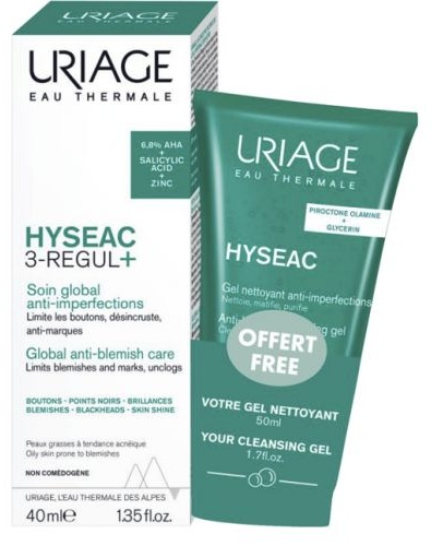 URIAGE Hyseac 3-Regul 40 мл Uriage Hyseac Очищающий гель 50 мл набор по уходу за лицом для женщин