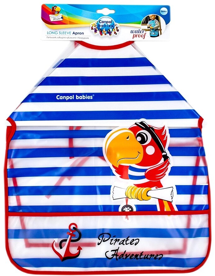 Нагрудник Canpol Фартук с рукавами Пираты 9/231, мин. возраст 6 месяцев, 1 шт
