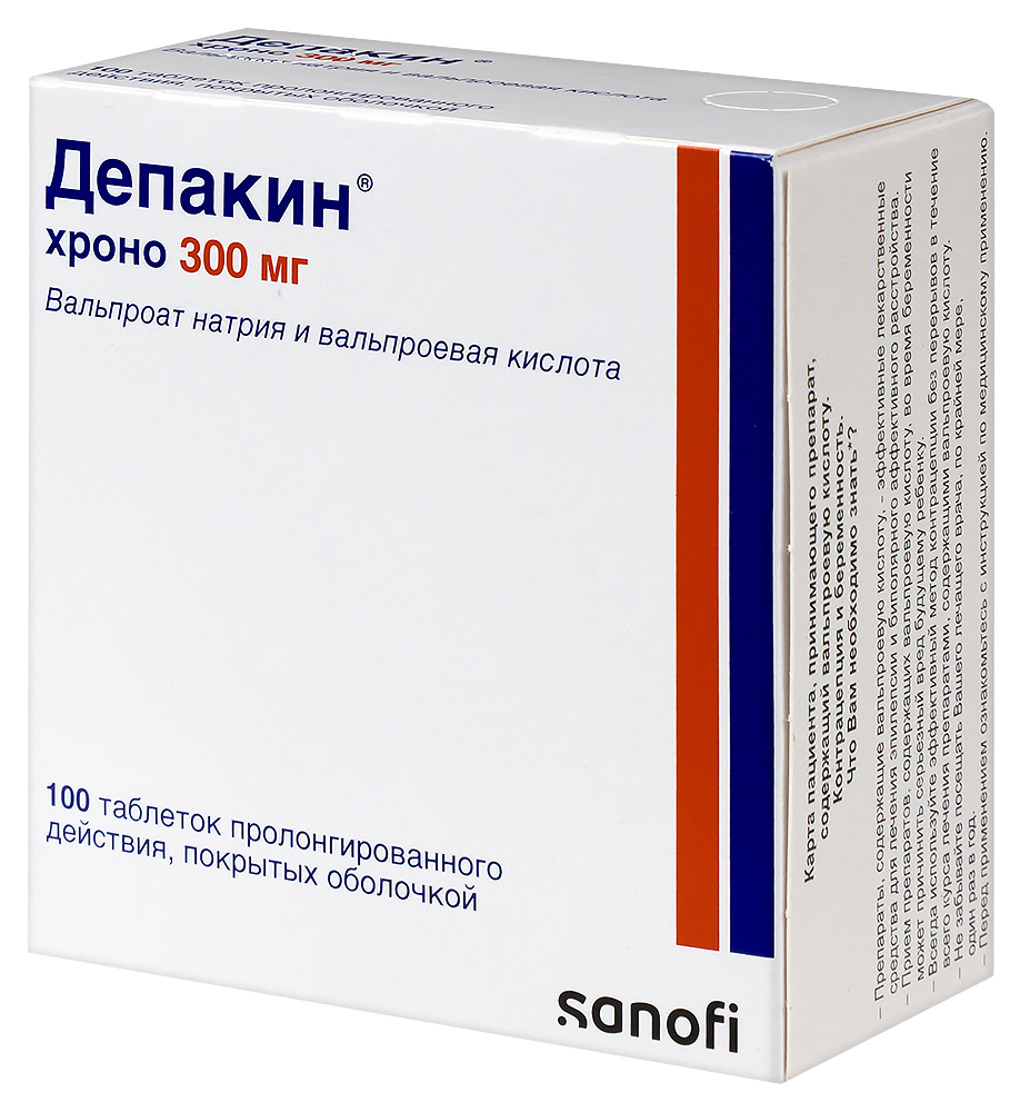 Депакин хроно таблетки 300 мг 100 шт