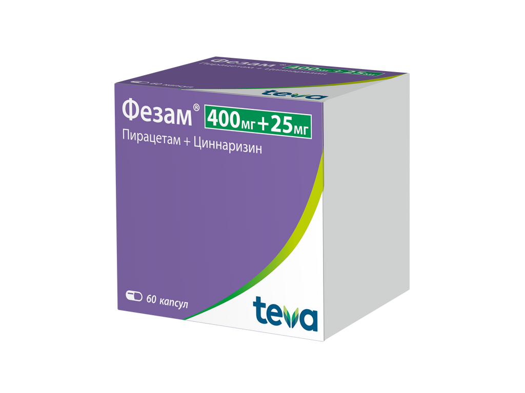Фезам капсулы 400 мг/25 мг 60 шт