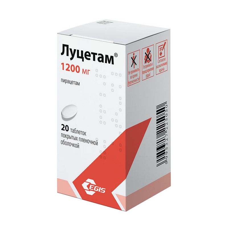 Луцетам таблетки 1200 мг 20 шт