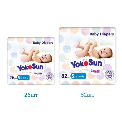 Подгузники Yokosun Comfort+ S, 64 шт