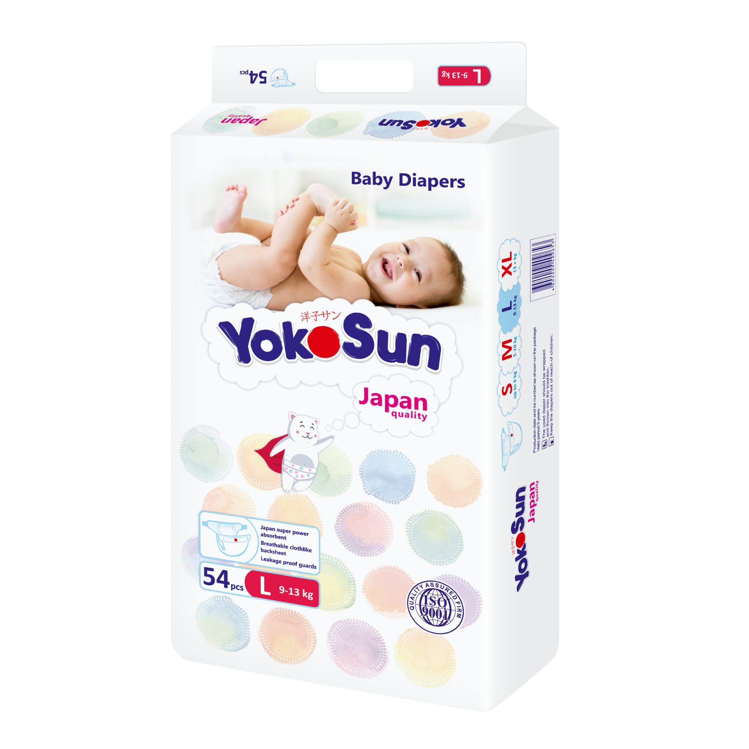 Подгузники Yokosun Premium L, 54 шт