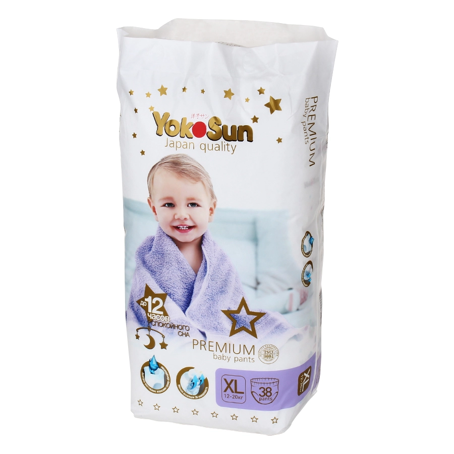 Подгузники-трусики Yokosun Premium XL, 38 шт