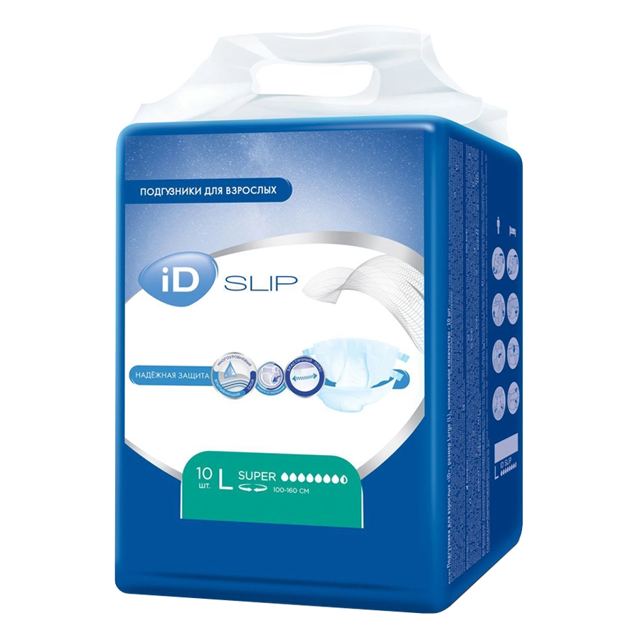 ID Slip Super подгузники для взрослых L 10 шт