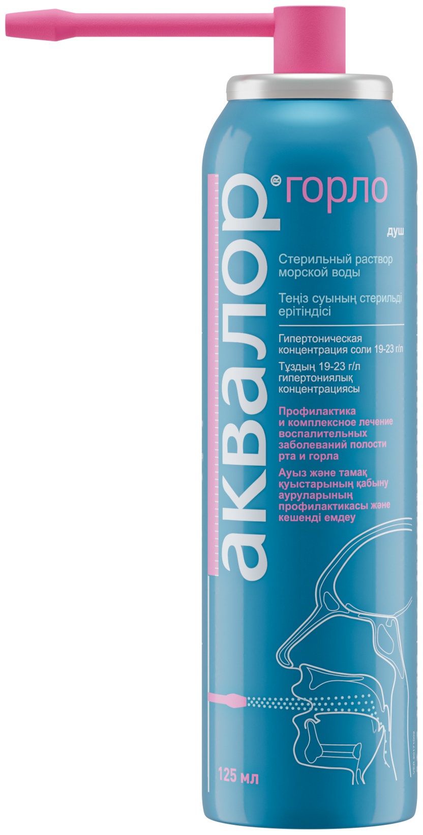 Аквалор горло спрей 0.025% 125 мл