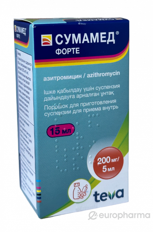 Сумамед форте порошок 200 мг/5 мл 15 мл