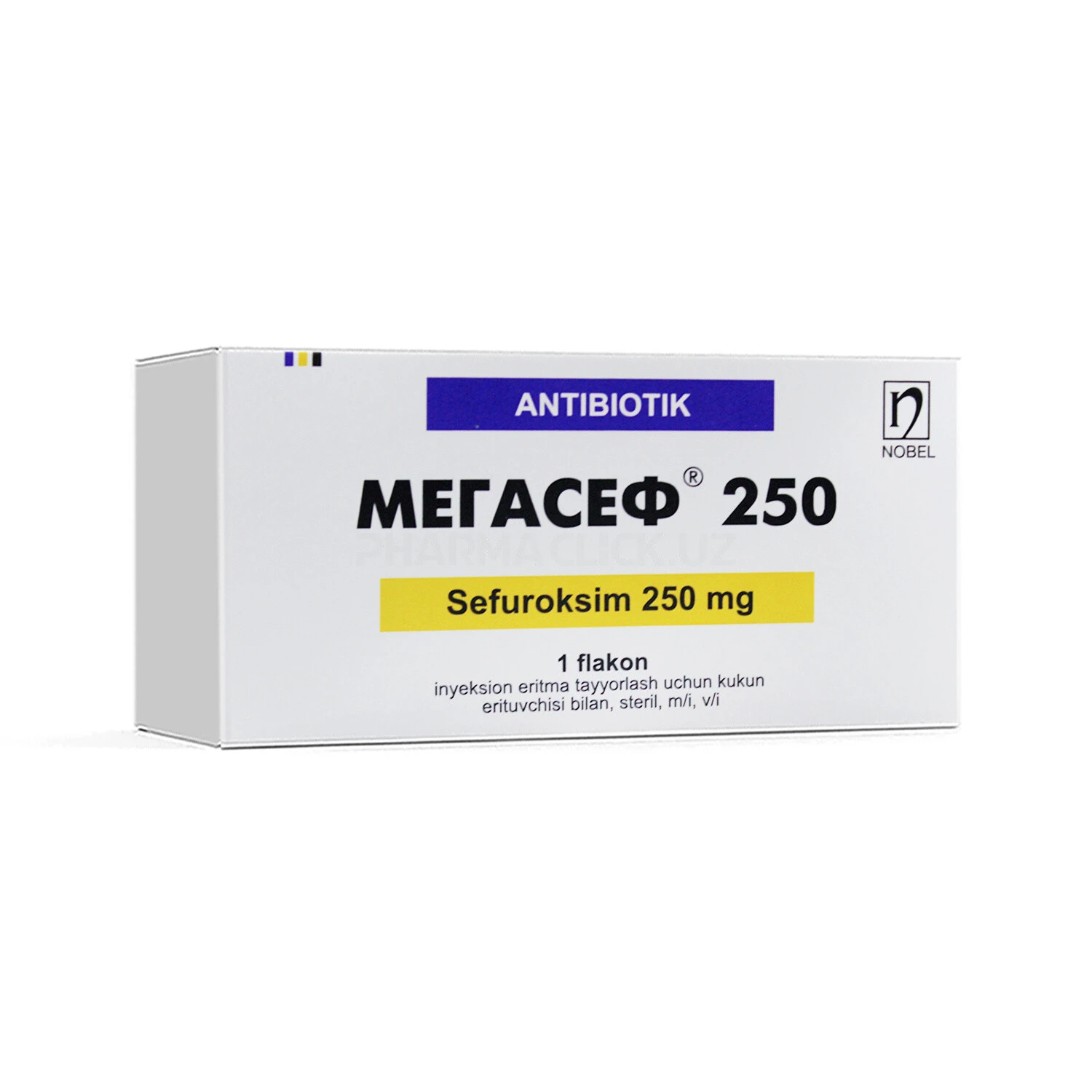 Мегасеф раствор 250 мг 2 мл (флакон + растворитель)