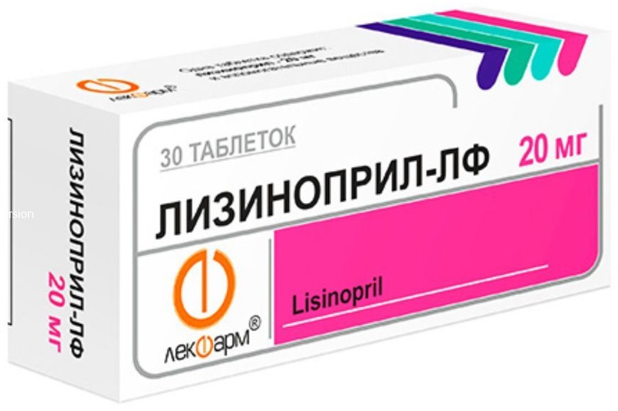 Лизиноприл-ЛФ таблетки 20 мг 30 шт