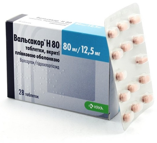 Вальсакор таблетки 80 мг + 12.5 мг 28 шт