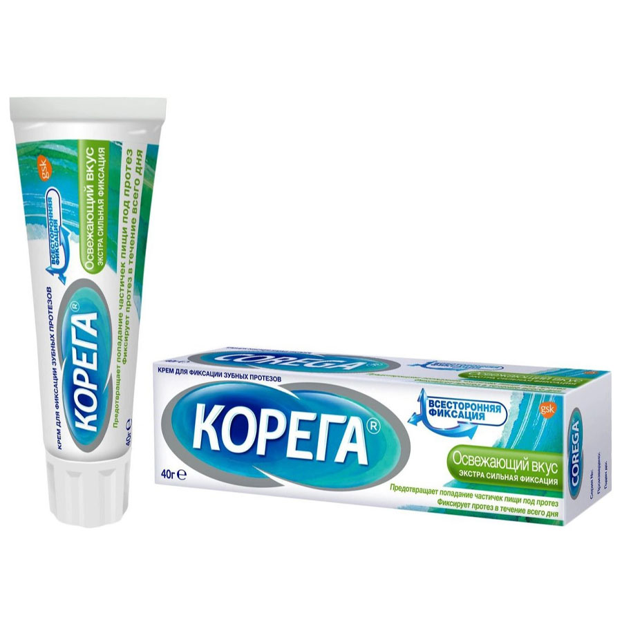 Крем Корега Всесторонняя фиксация зубных протезов освежающий вкус