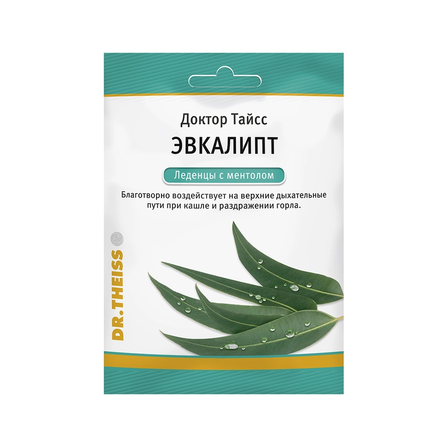 Dr Theiss Леденцы от кашля эвкалипт и ментол + витамин С леденцы 10 шт