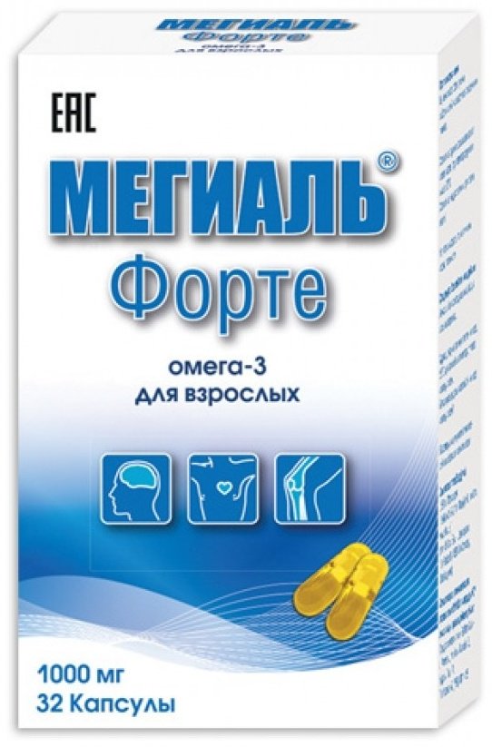 LYSI hf. Мегиаль Форте 1000 мг капсулы 32 шт