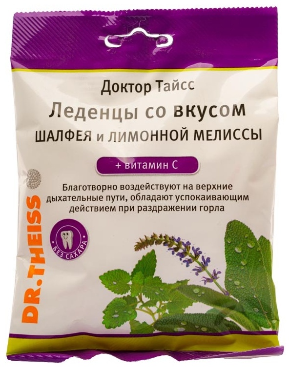 Доктор Тайсс витамин ШАЛФЕЙ/ЛИМОННАЯ МЕЛИССА 30 леденцов