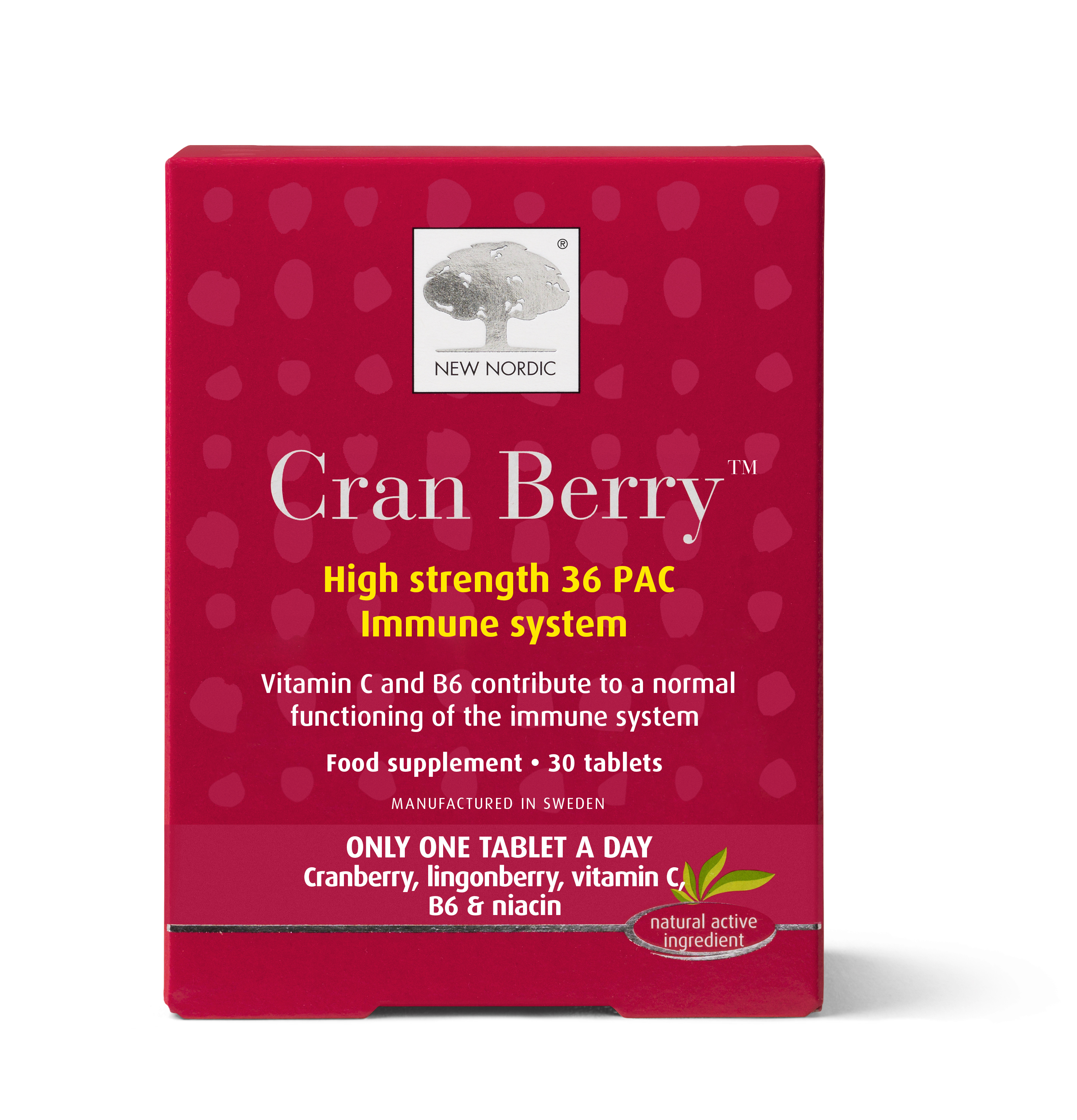 NEW NORDIC Cran Berry (Клюква для мочеполовой системы и профилактики цистита) таблетки 30 шт