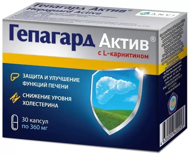 ANVI Гепагард Актив с L-карнитином 360 мг капсулы 30 шт