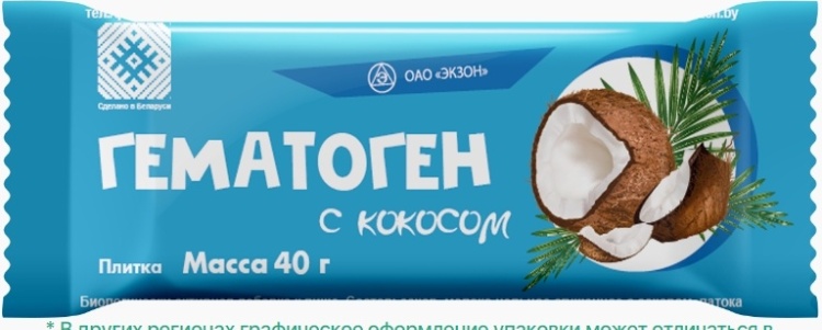 Экзон Гематоген с кокосом батончик 1 шт
