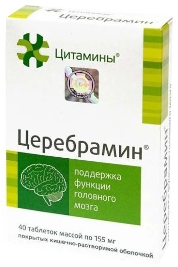 Цитамины Церебрамин 155 мг таблетки 40 шт