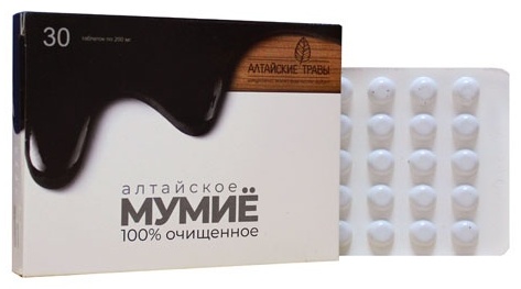 Алтайские травы витамин Мумие Алтайское очищенное 200 мг 30 таблеток