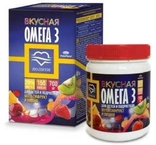Полярис Полиен Вкусная Омега-3 20% вкус вишня и мультифрукт, мягкие жевательные капсулы 700 мг 150 к
