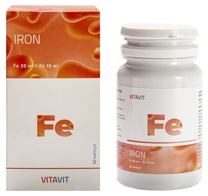 Vitavit Fe капсулы/таблетки 20 мг 30 шт