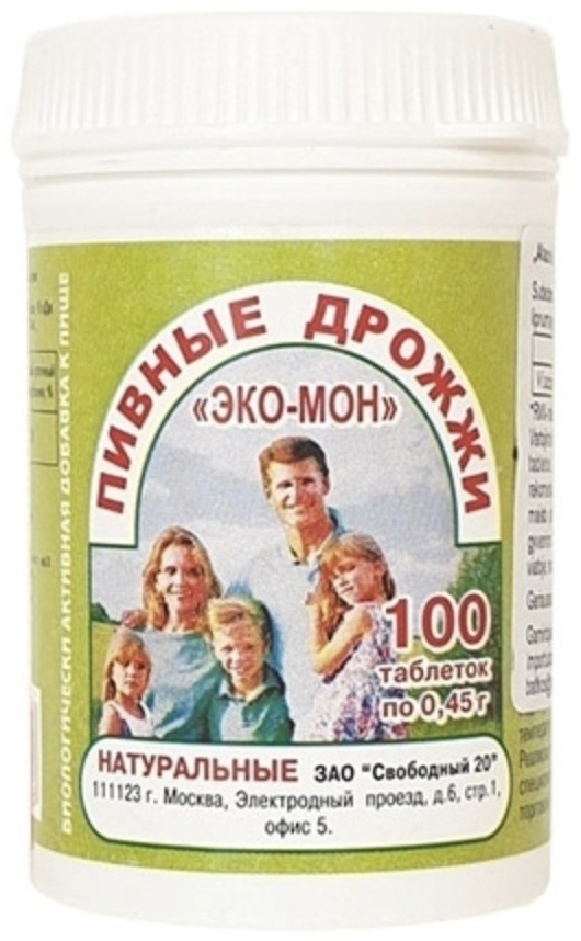 Свободный 20 ЗАО Дрожжи пивные Эко-мон натуральные №100