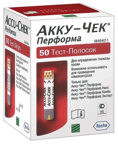 Roche Акку-чек Performa тест-полоски для глюкометра 50 шт