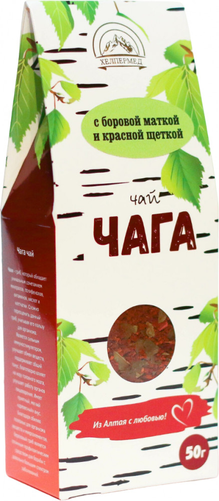 Хелпер Мед фито-чай БЕРЕЗОВАЯ ЧАГА с боровой маткой и красной щеткой 50