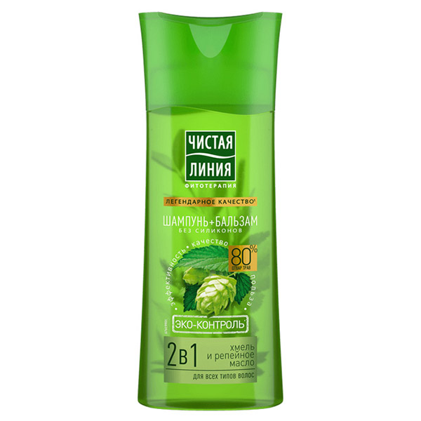 ЧИСТАЯ ЛИНИЯ Фитотерапия 2 в 1 Хмель шампунь 250 мл