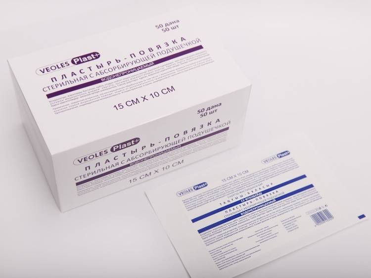 Повязки на рану W-Plast 10cm*15cm 1 шт стерильно