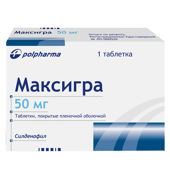 Максигра таблетки 50 мг 1 шт