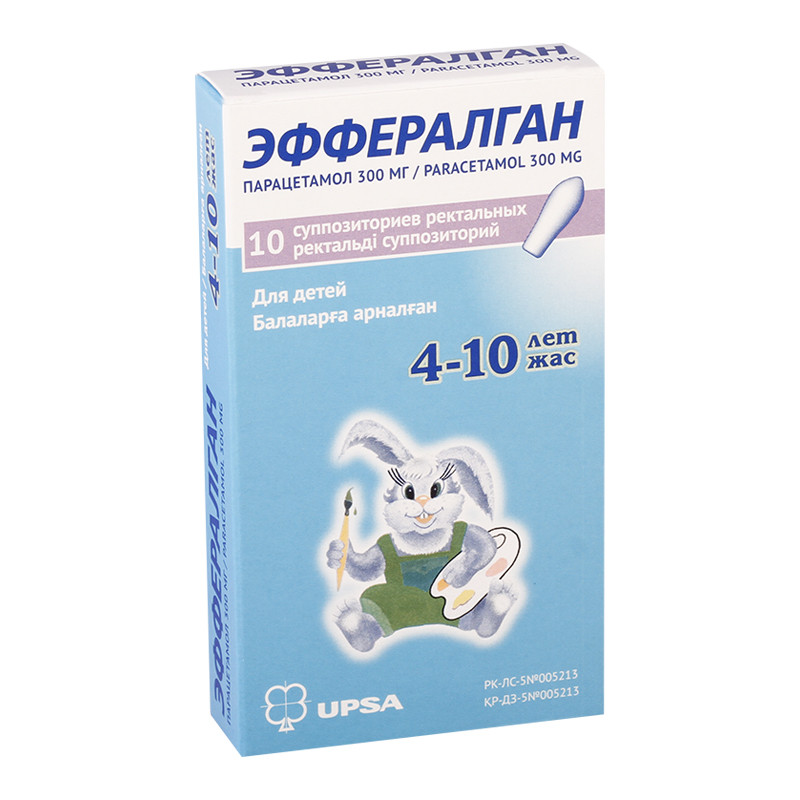 Эффералган суппозитории 300 мг 10 шт