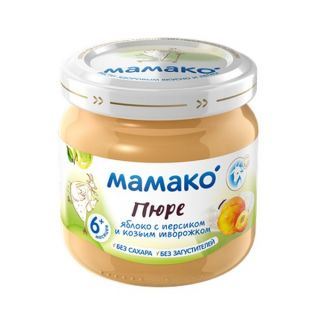 МамакО Яблоко и персик с козьим творожком 80 г