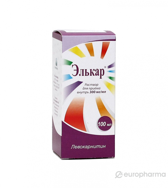 Элькар раствор 300 мг/мл 100 мл