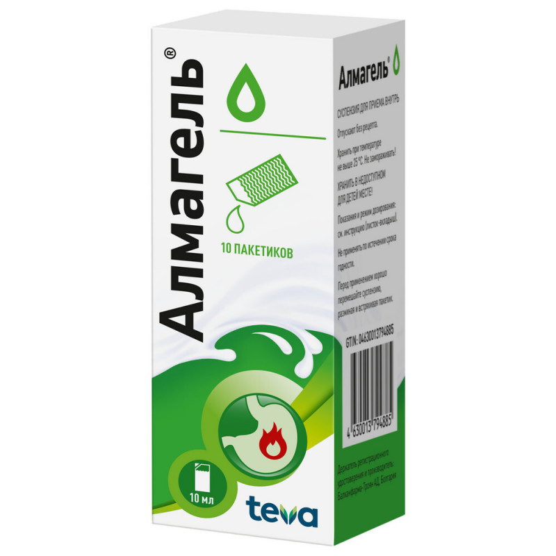 Алмагель суспензия 10 мл 10 шт