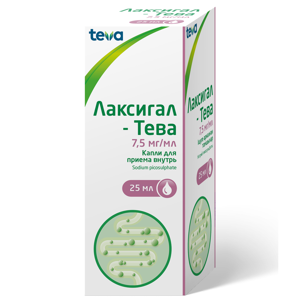 Лаксигал-Тева капли 7.5 мг/мл 25 мл